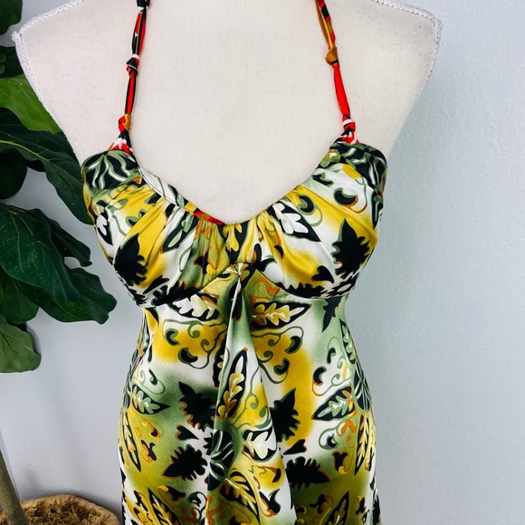 Rubber Ducky Productions Abstract Asymmetrical Halter Top Backless Mini Dress - Picture 4 of 5